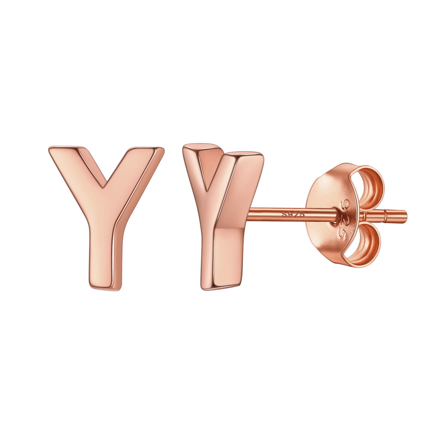 Sterling Silver Tiny Initial Letter Earrings Alphabet Studs for Women Girls Men