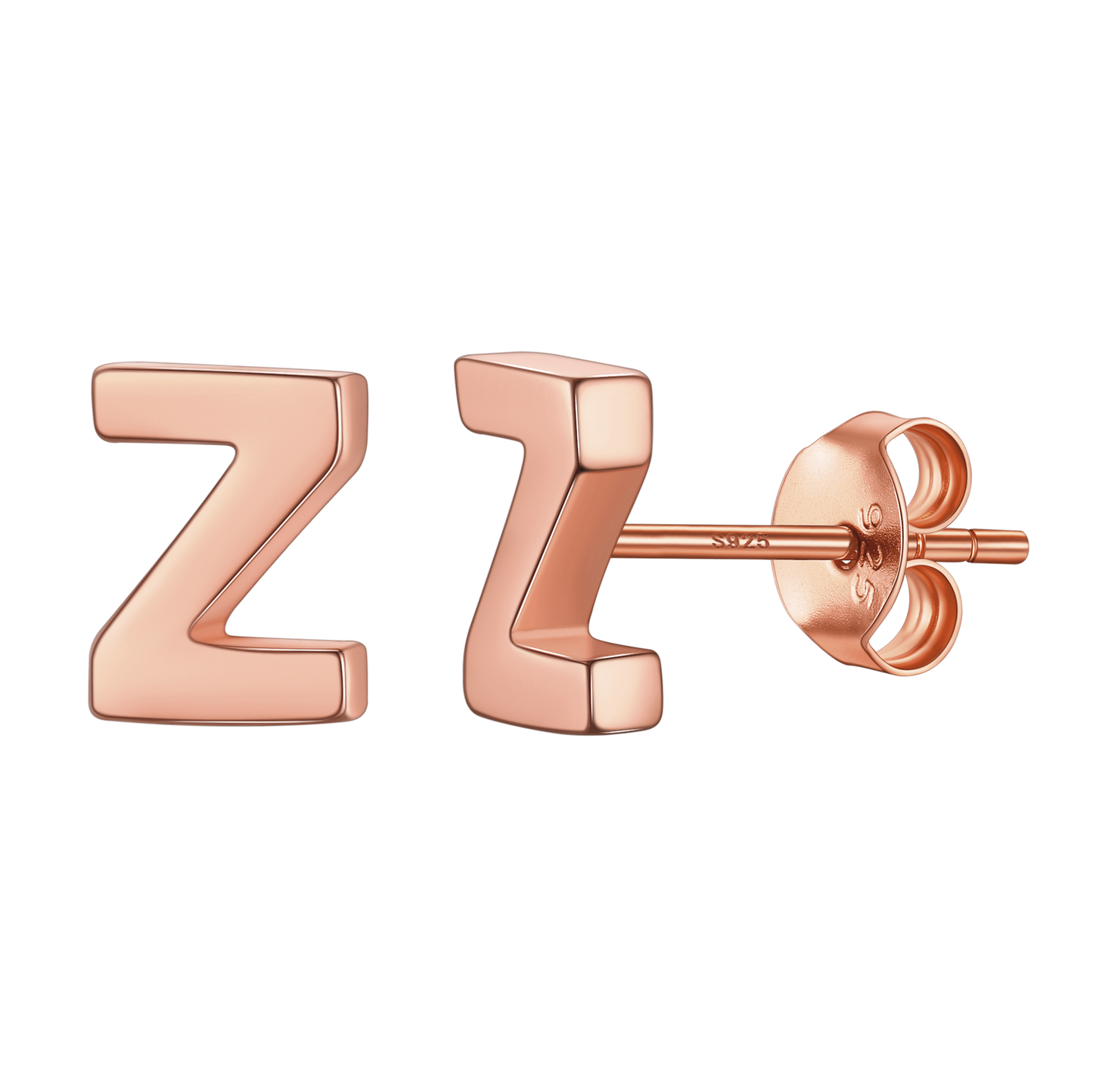 Sterling Silver Tiny Initial Letter Earrings Alphabet Studs for Women Girls Men