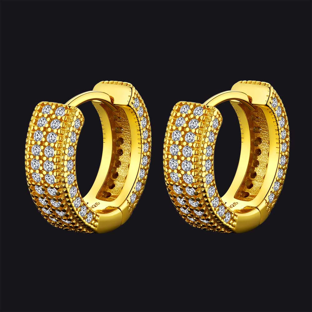 FaithHeart Zircon Hoop Sterling Silver Earrings FaithHeart Jewelry