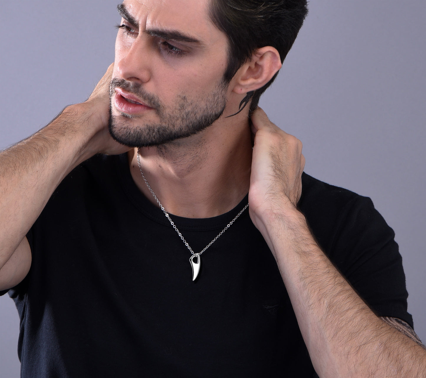 925 Sterling Silver Wolf Tooth Necklace