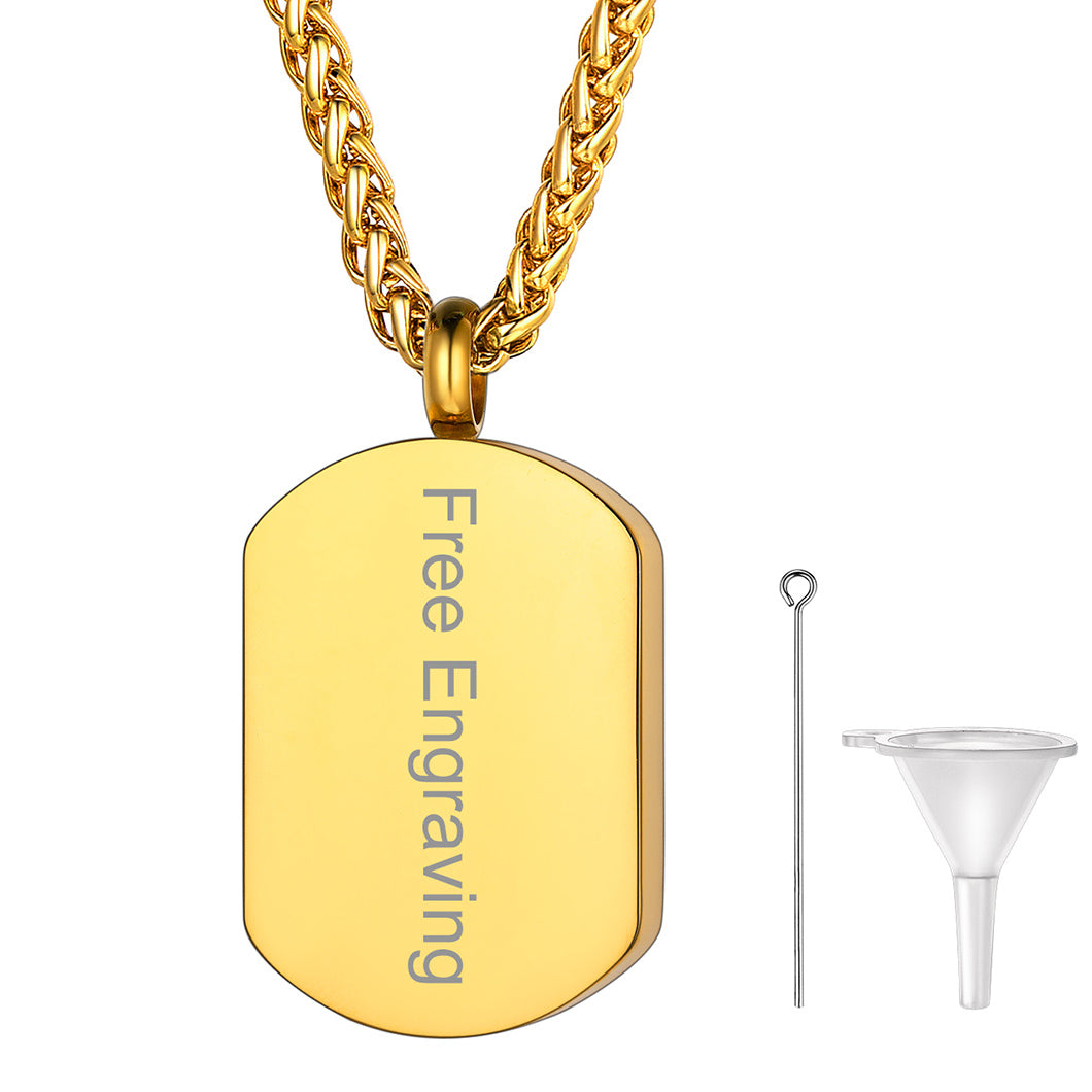 Personalised Urn Picture Dog Tag Necklace Memorial Jewelry