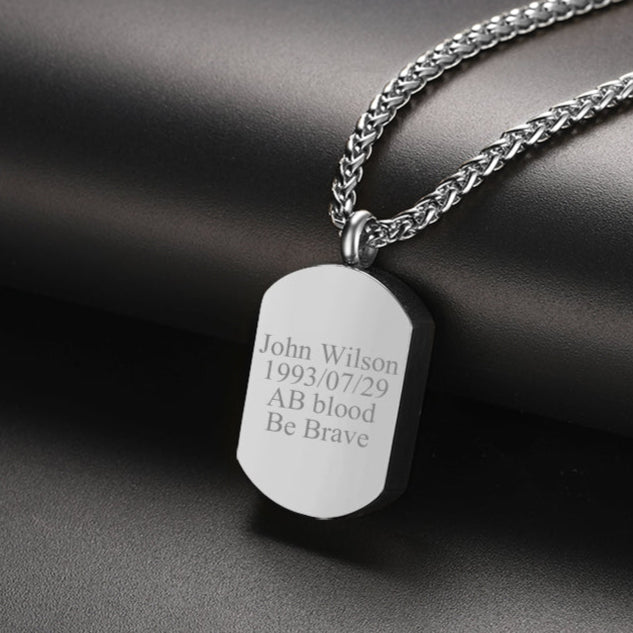 Personalised Urn Picture Dog Tag Necklace Memorial Jewelry
