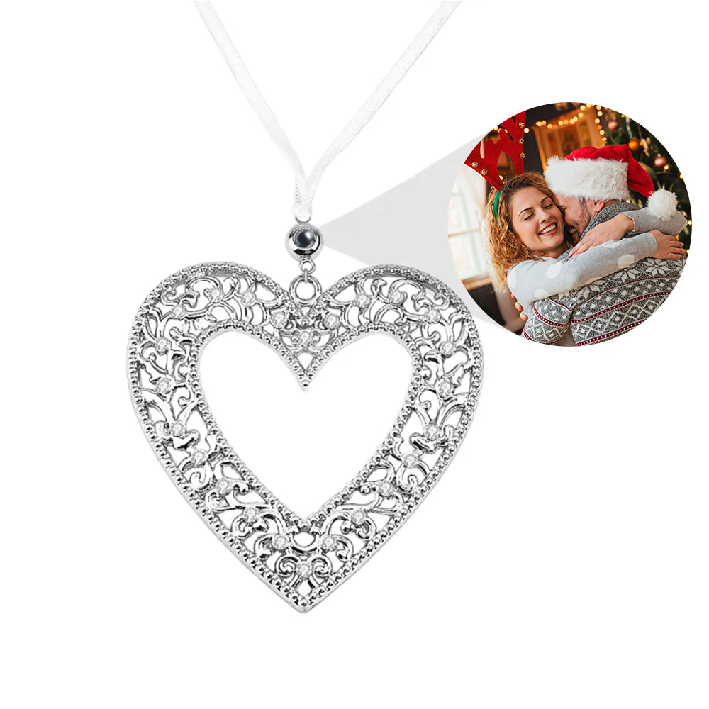 Personalized Heart Christmas Ornament with Photo, Christmas gift for couple