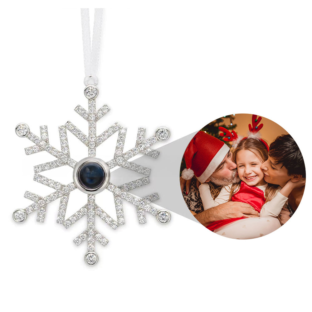 Personalized Snowflake Christmas Ornament with Family Photo