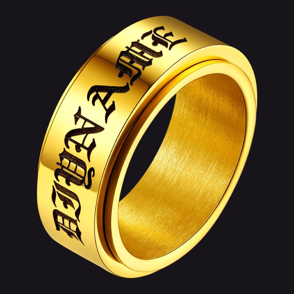 Custom Fidget Spinner Anxiety Rings for Men Women, 9mm/15mm FaithHeart Jewelry