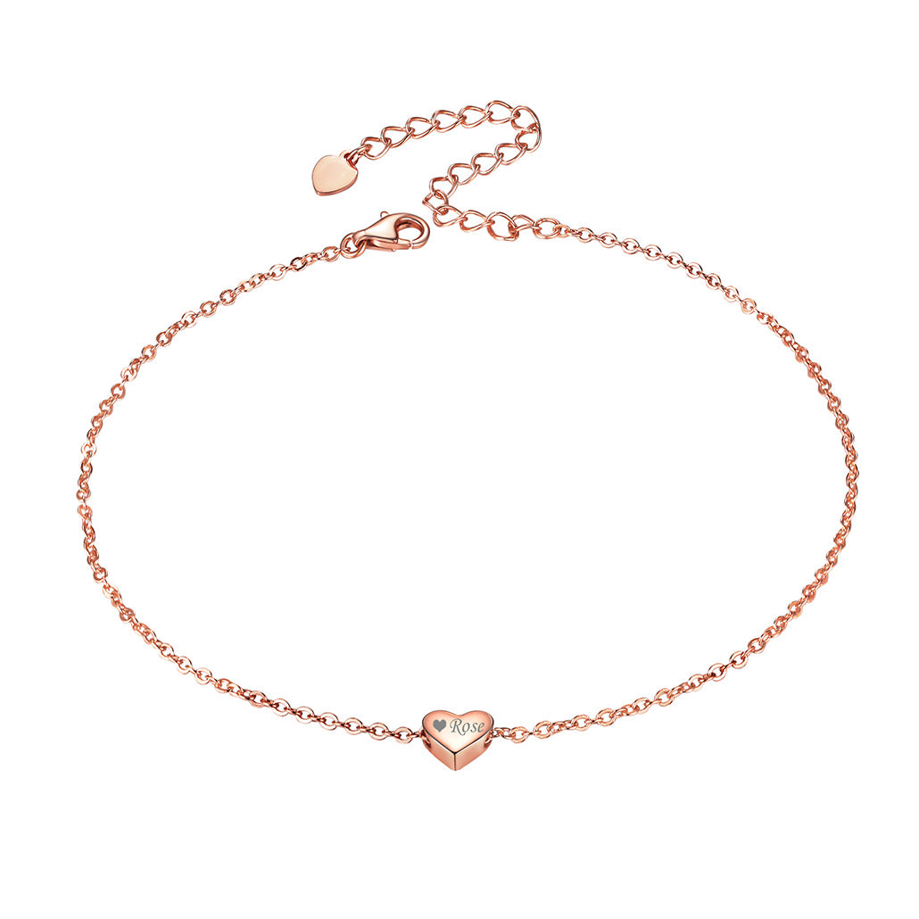 Rose Gold Custom Name Anklet Barefoot Jewelry Gift
