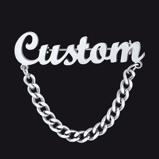 Custom Name Cuban Chain Brooch Pinimg