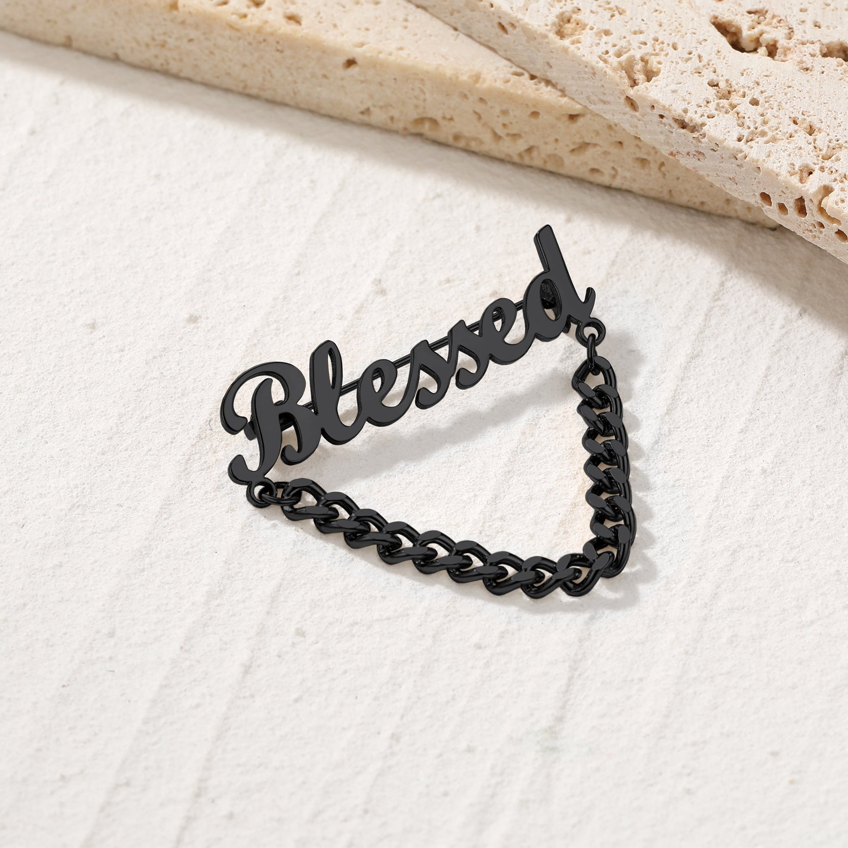 Black Blessed Brooch Pin