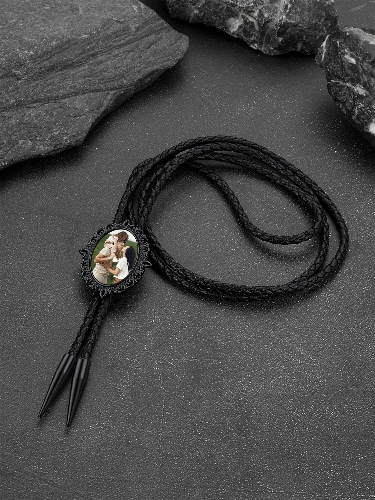 Personalized photo bolo tie with picture of couple, memorial gift