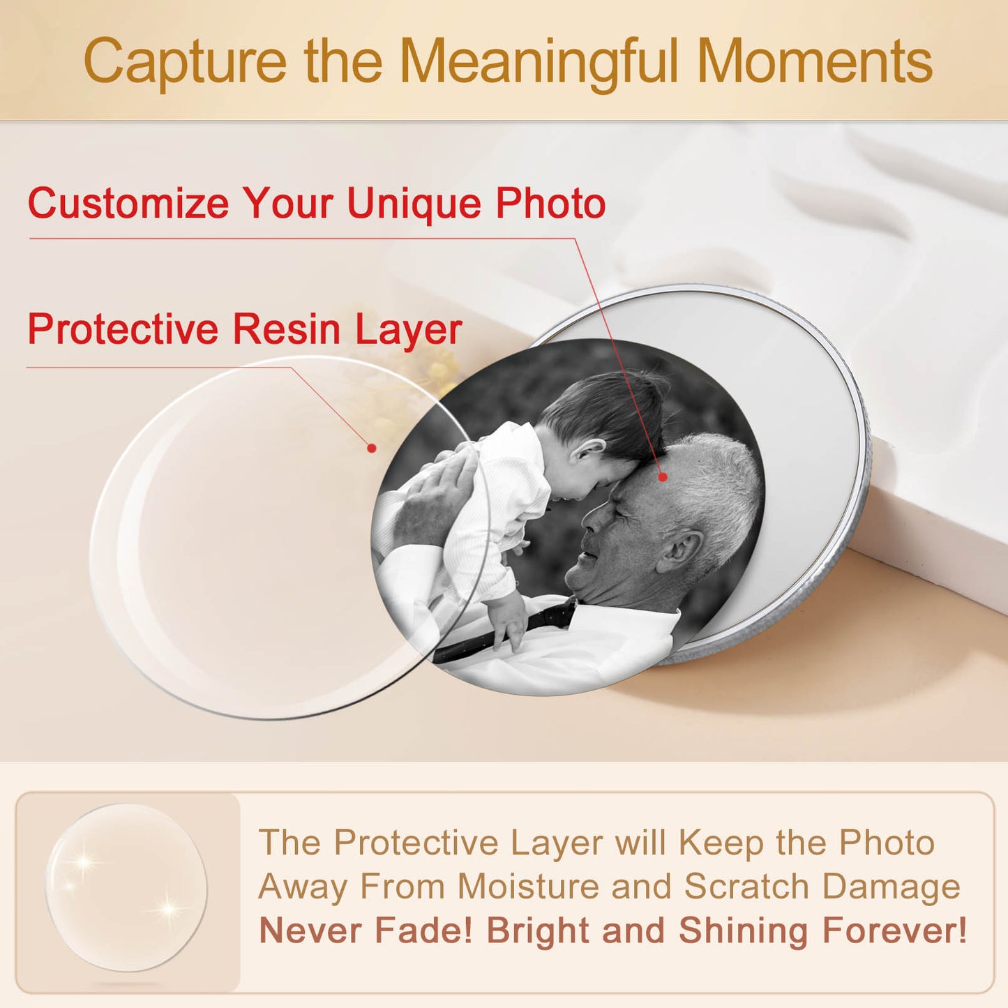 Personalized Photo Pocket Coin Memorial Pocket Token