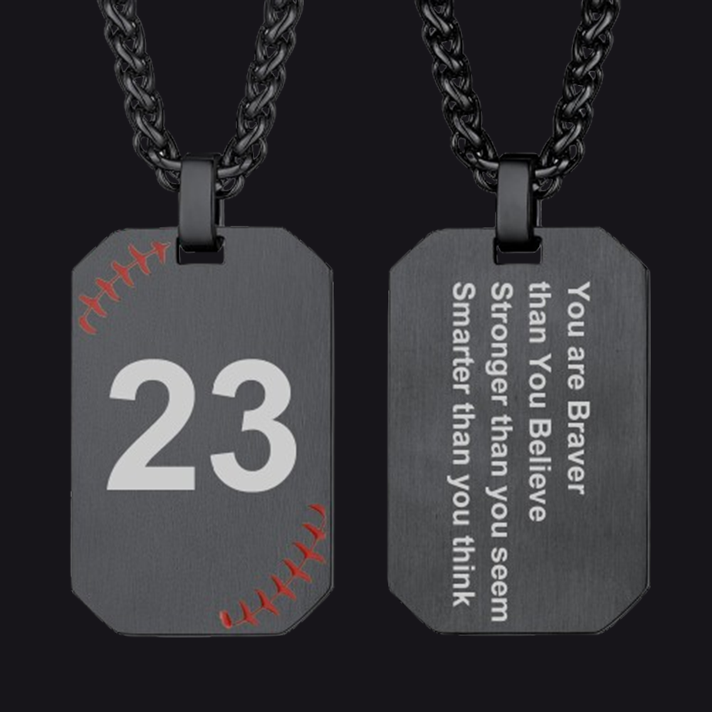 Personalized Stainless Steel Baseball Dogtag Necklace for Men FaithHeart Jewelry