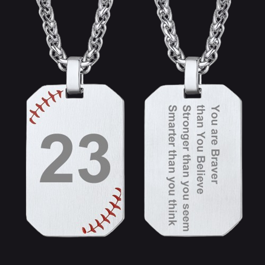 Personalized Stainless Steel Baseball Dogtag Necklace for Men FaithHeart Jewelryimg