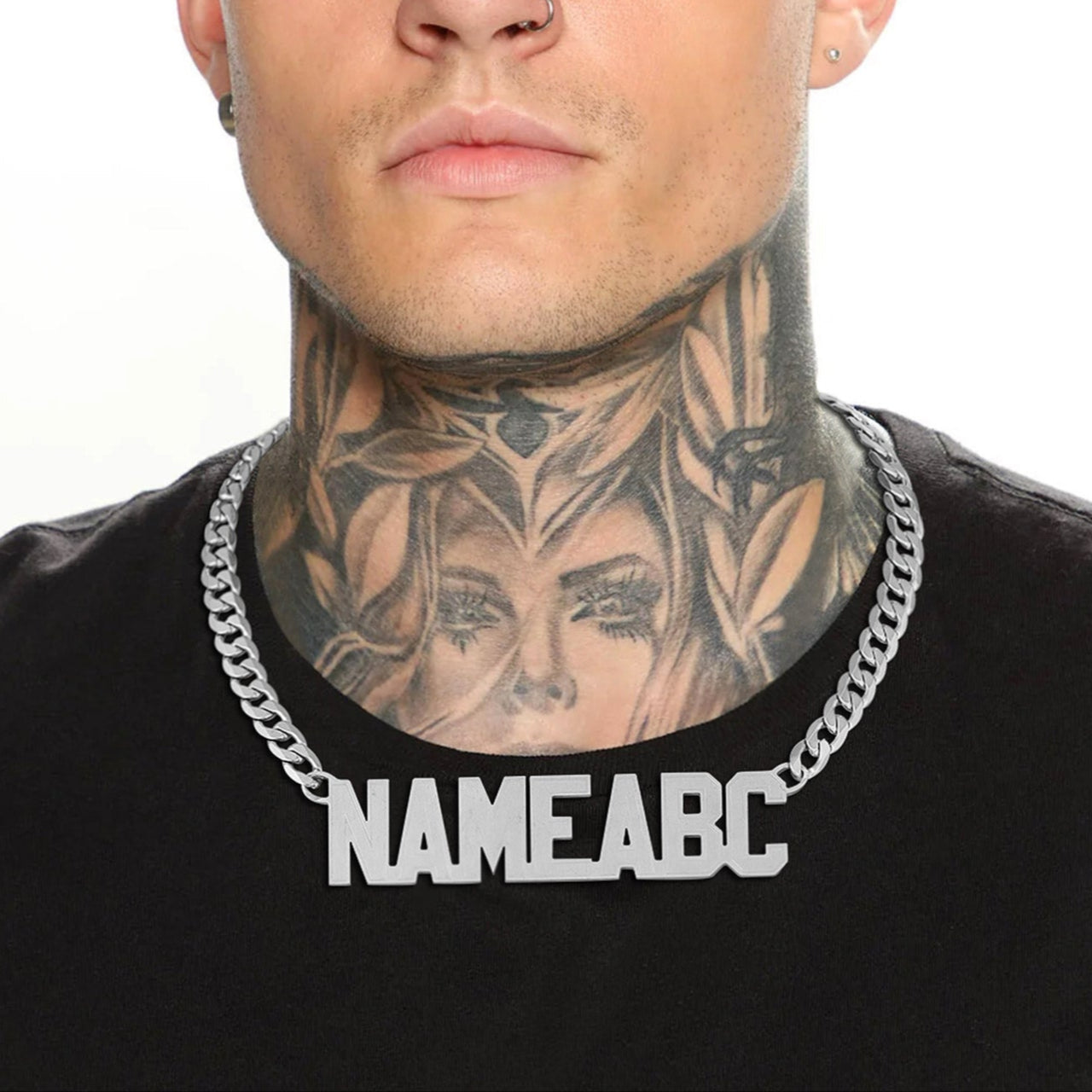Personalized Nameplate Cuban Chain Necklace for Men