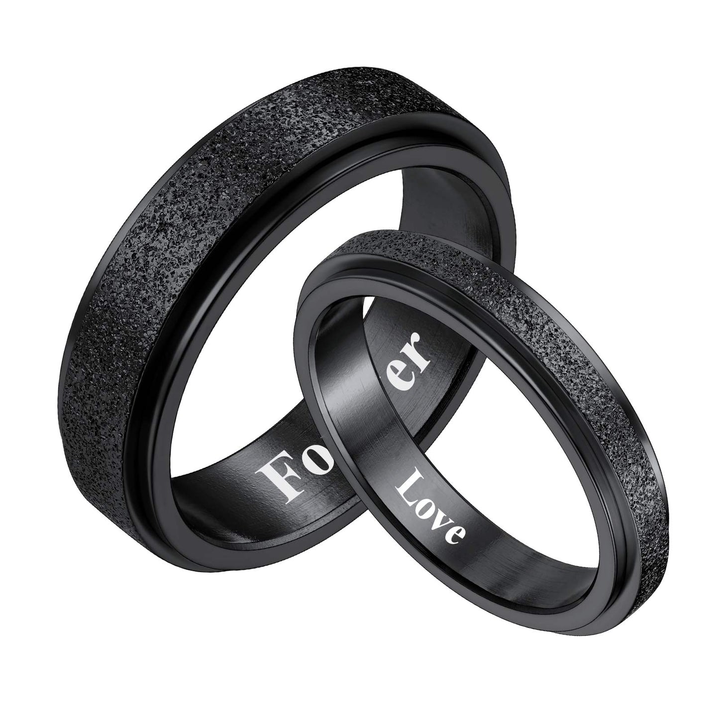 Rotatable Spinner Couple Rings Set for Him & Her