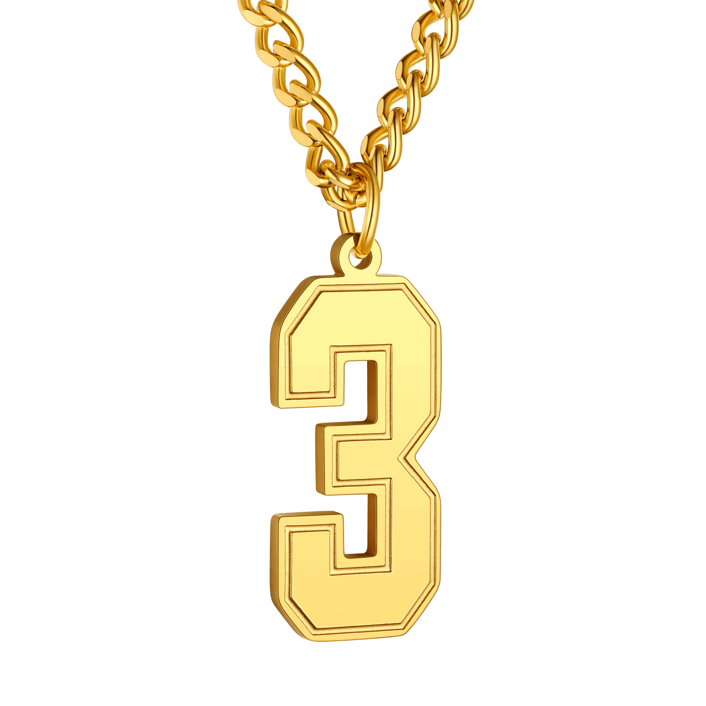 Personalized Sports Jersey Number Chain Necklace Fans Pendant