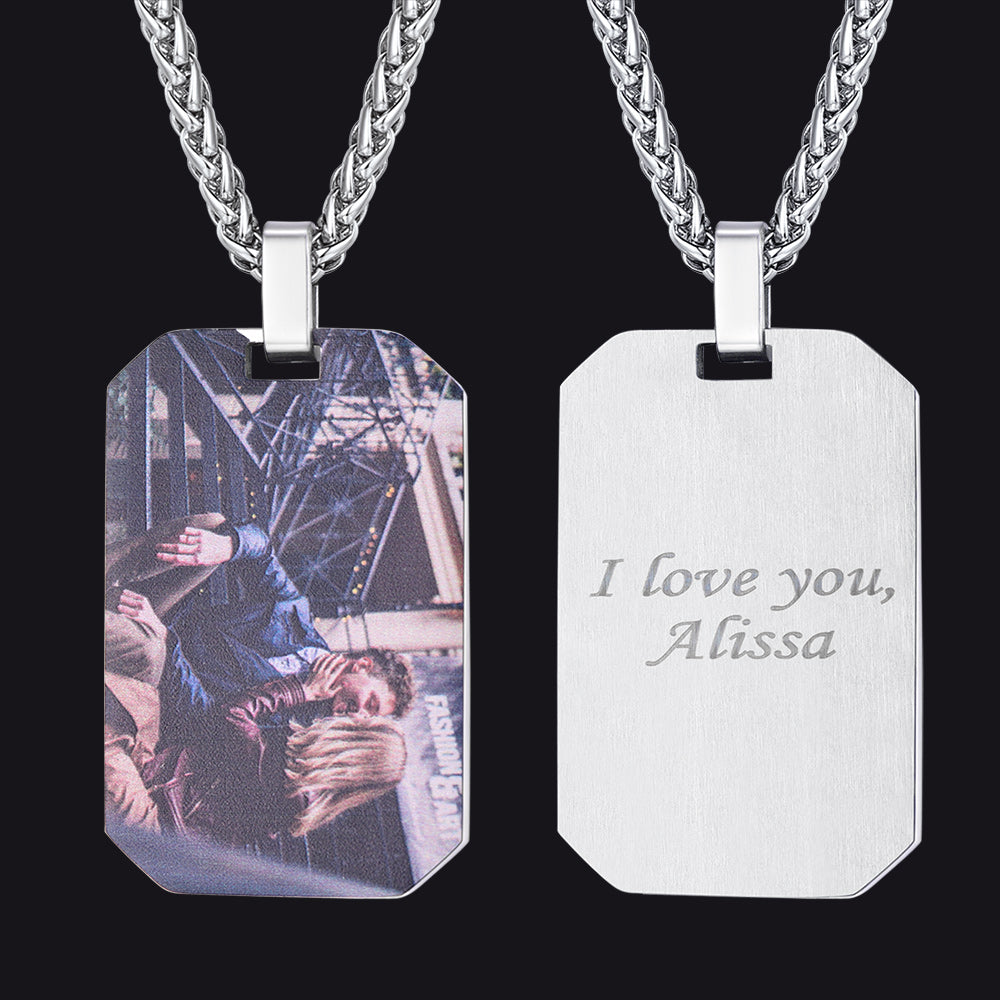 Custom Memory Picture Dog Tag Necklace for Men Women