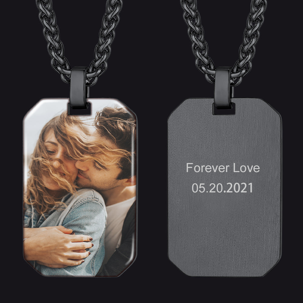Custom Memory Picture Dog Tag Necklace for Men Women