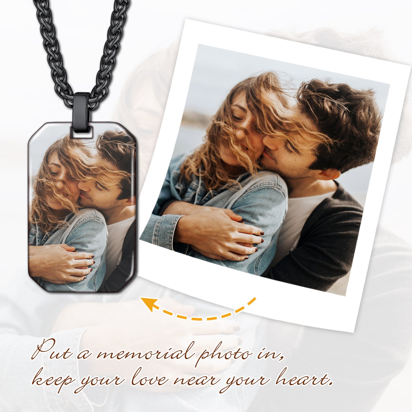 Custom Memory Picture Dog Tag Necklace for Men Women