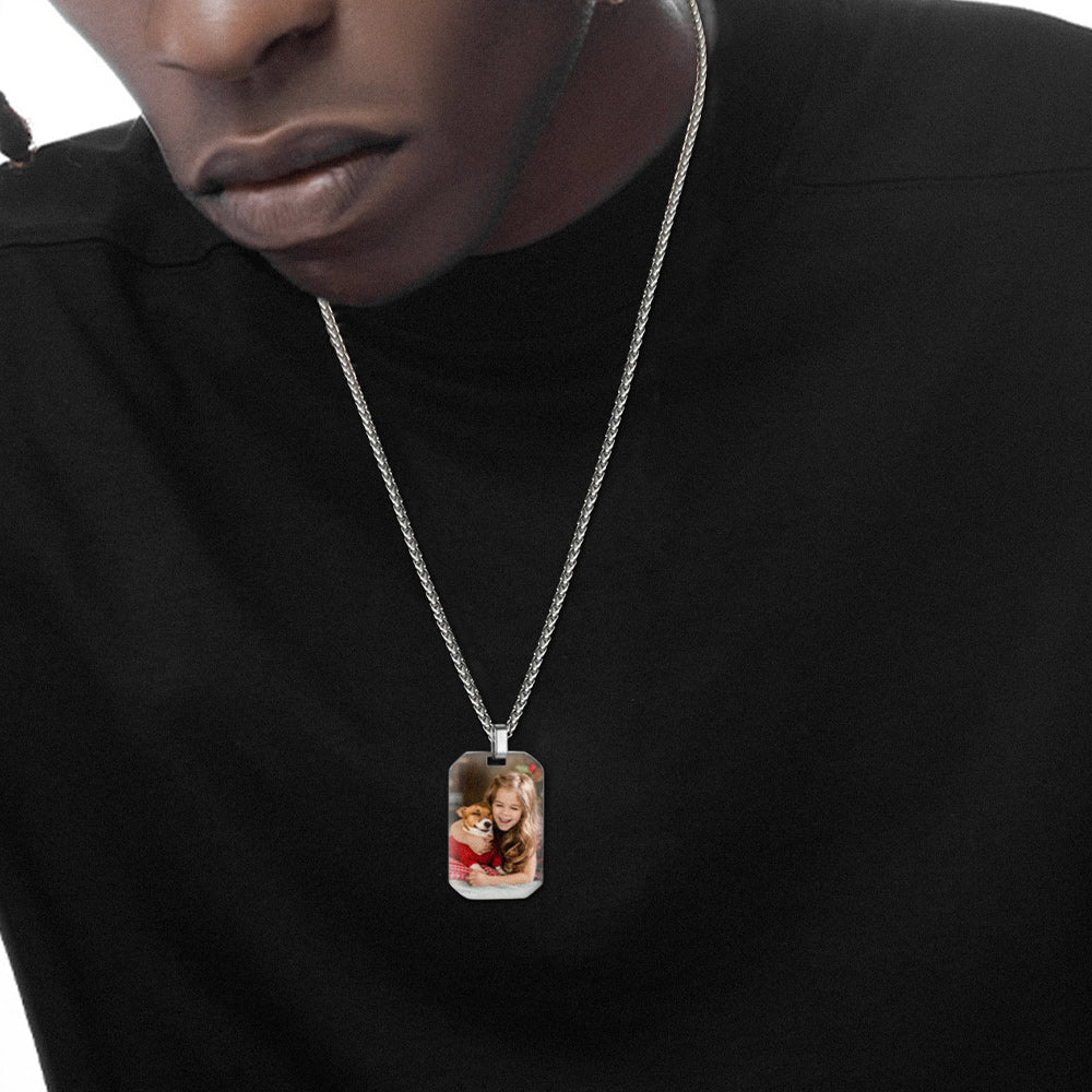 Custom Memory Picture Dog Tag Necklace for Men Women