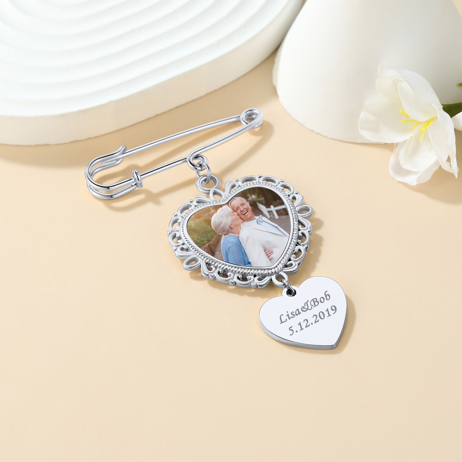Picture Charms Brooch Pins For women steel