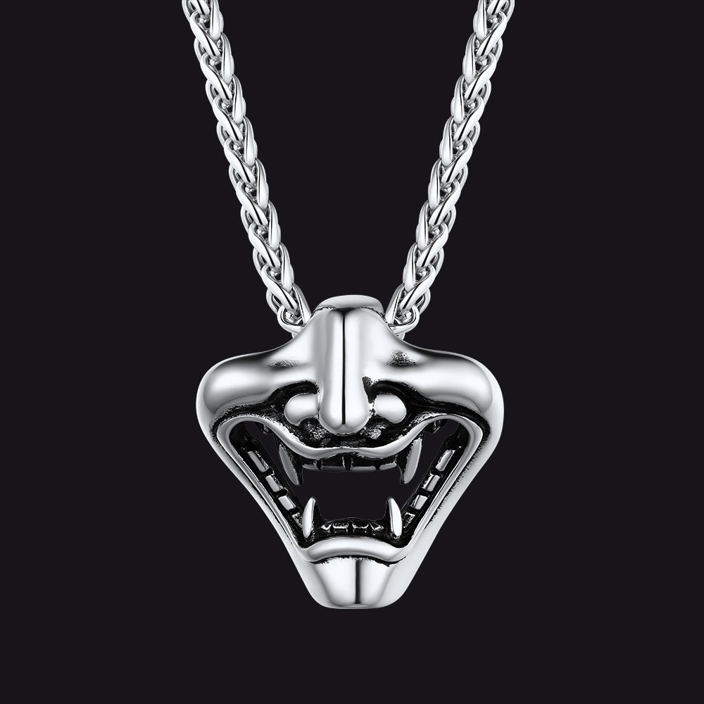 Faithheart Gothic Punk Devil Joker Necklace for Men