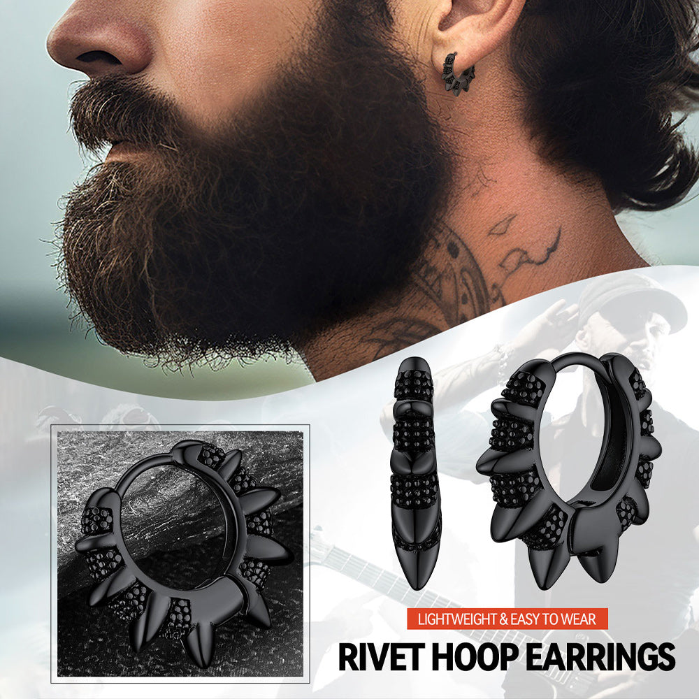 Punk Rivet Huggie Hoop Earrings Piercing For Men Women