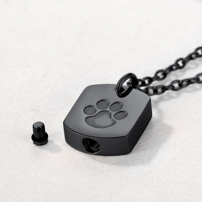 Puppy Feet Urn Dog Tag Necklaces for Ashes for Women Men