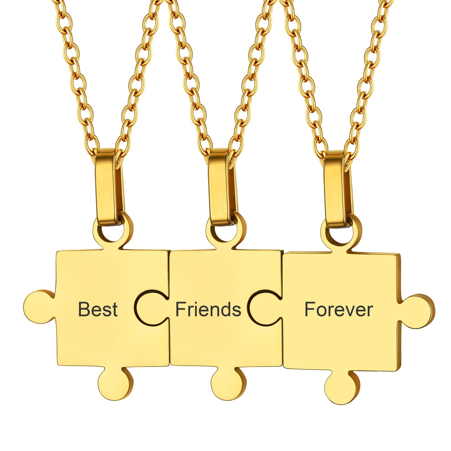 Custom Puzzle Matching Pendant Necklaces Set for Family Best Friends