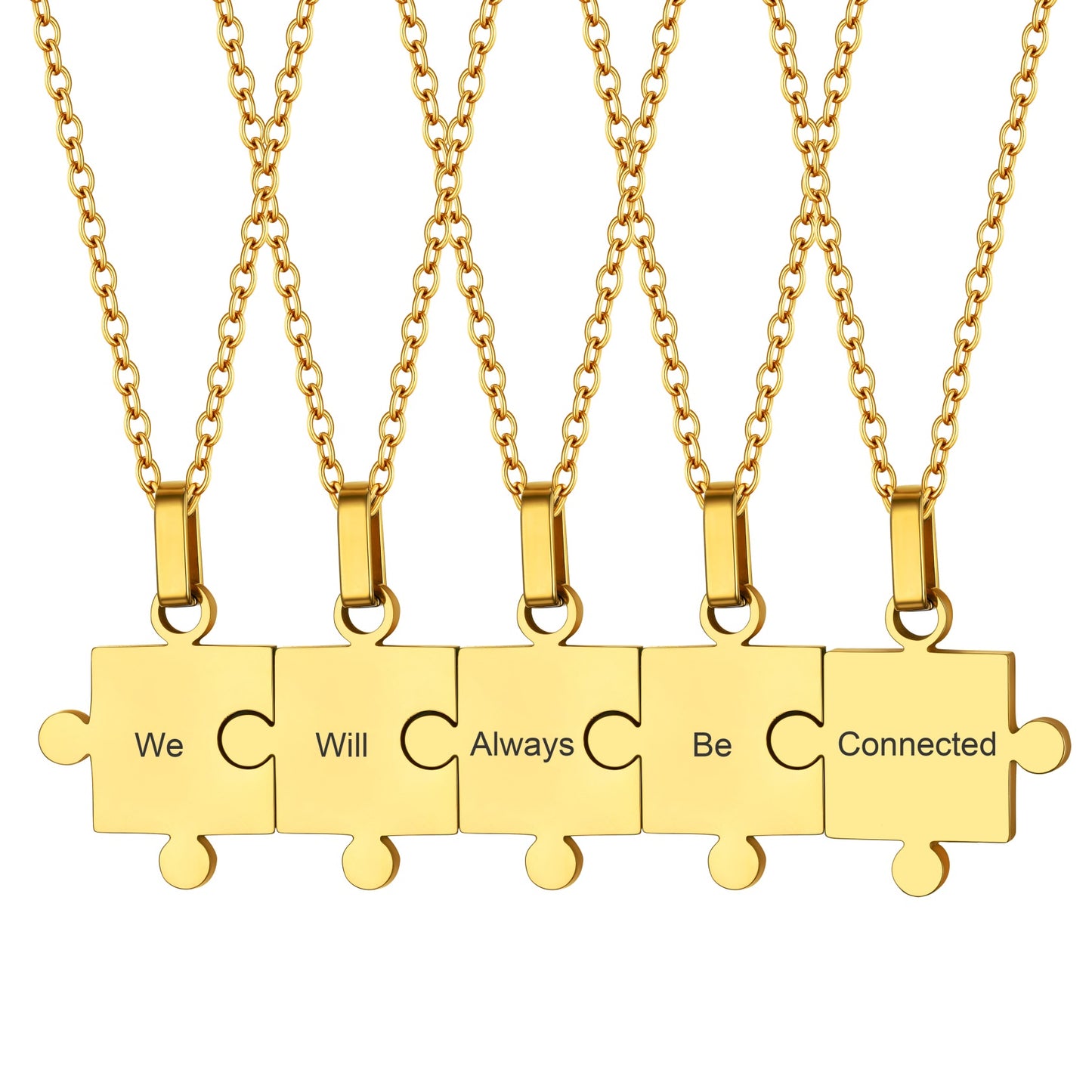 Custom Puzzle Matching Pendant Necklaces Set for Family Best Friends