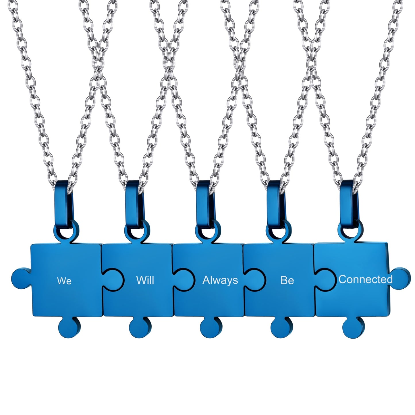 Custom Puzzle Matching Pendant Necklaces Set for Family Best Friends