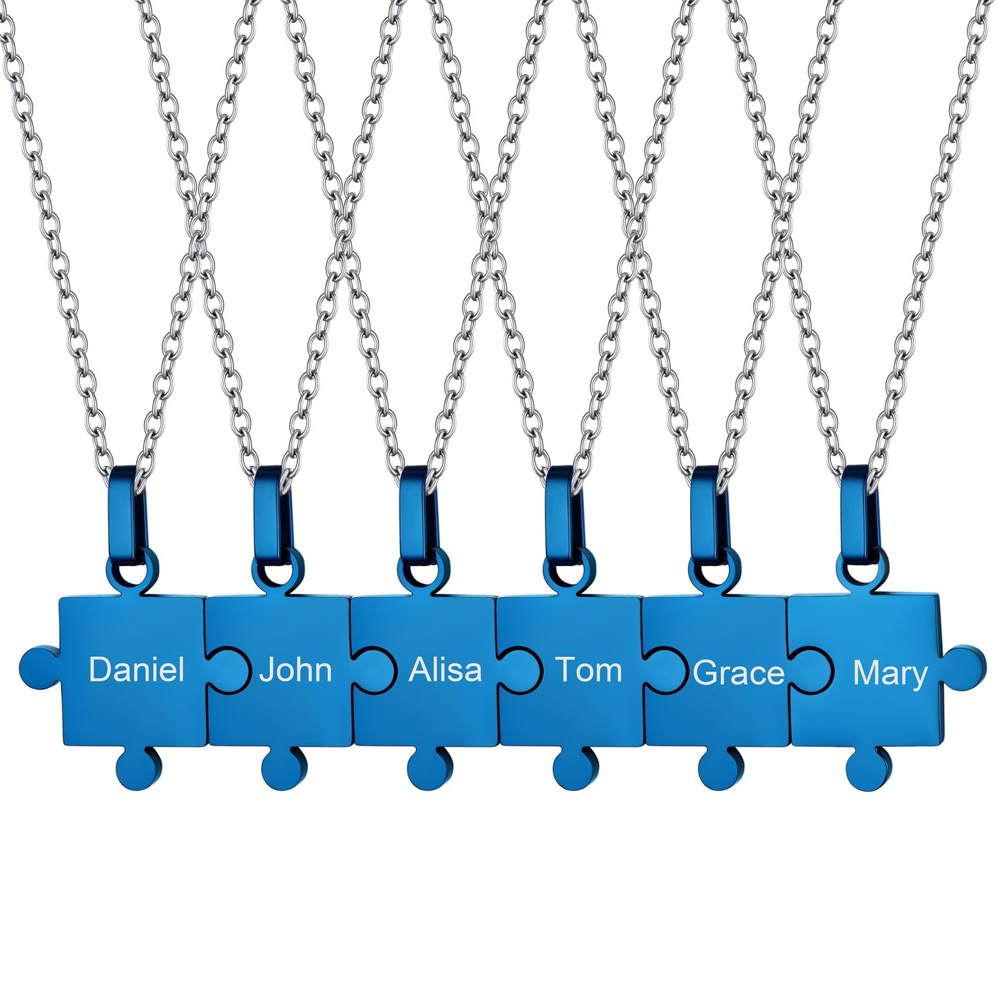 Custom Puzzle Matching Pendant Necklaces Set for Family Best Friends