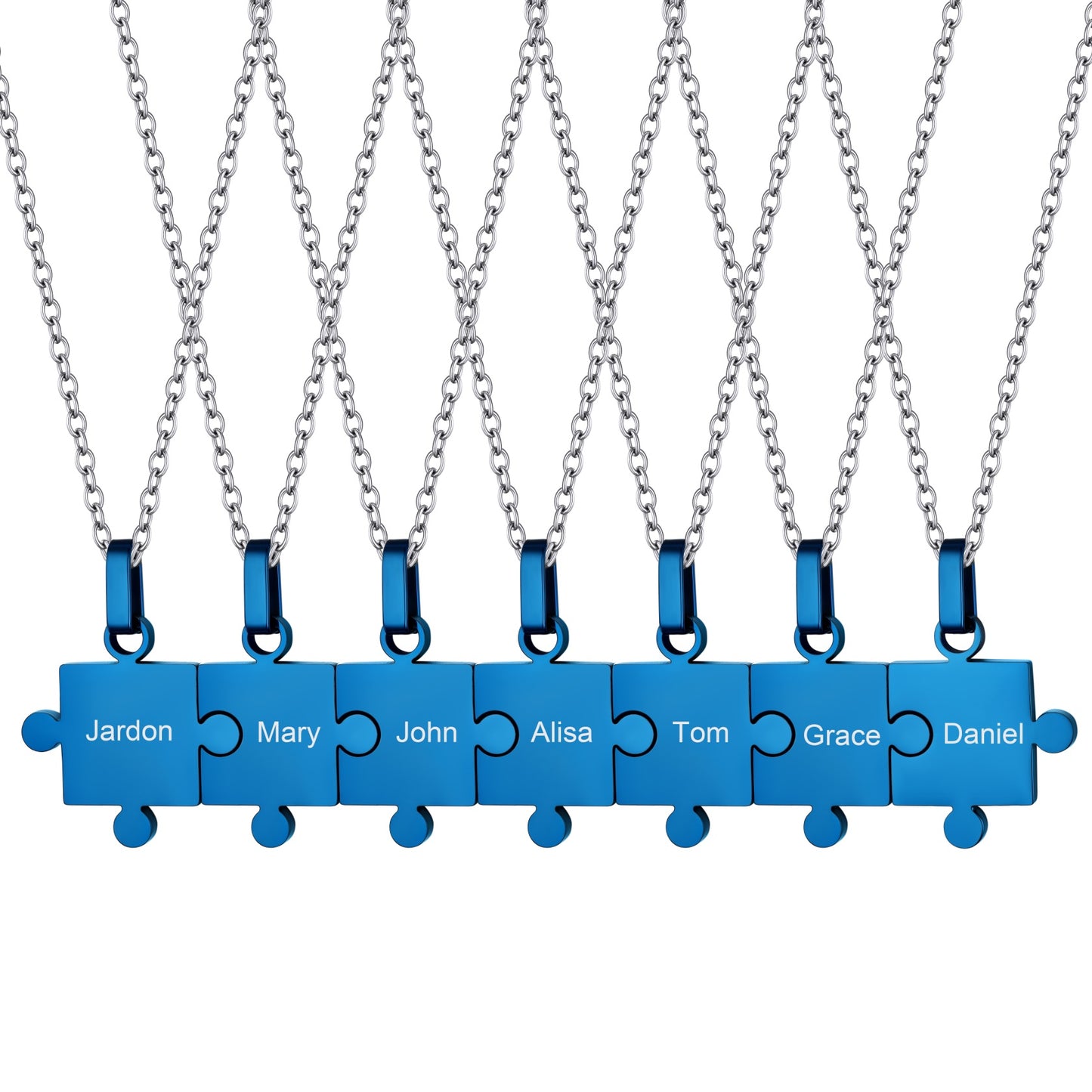 Custom Puzzle Matching Pendant Necklaces Set for Family Best Friends