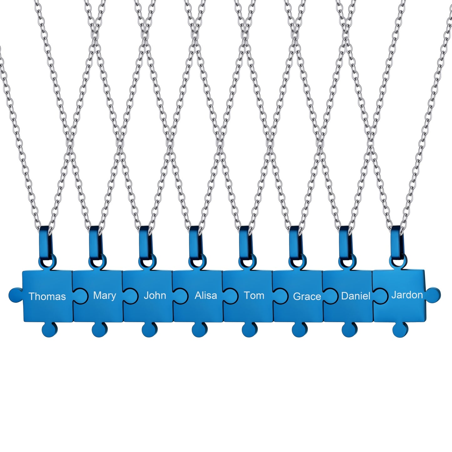 Custom Puzzle Matching Pendant Necklaces Set for Family Best Friends