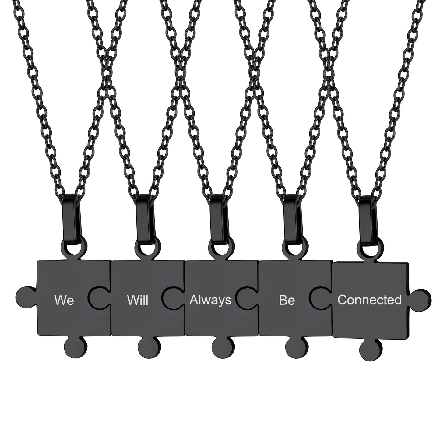 Custom Puzzle Matching Pendant Necklaces Set for Family Best Friends