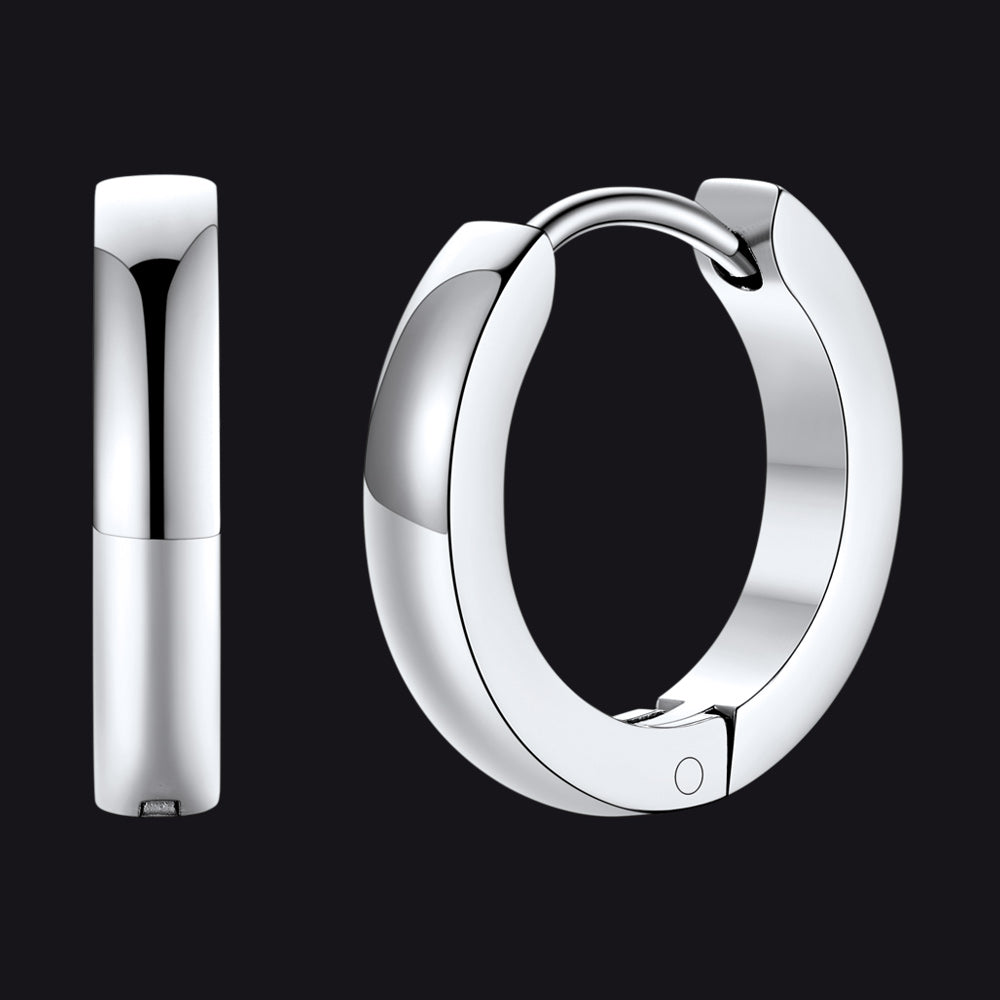 12mm Steel Hoop Earrings Everyday Wear