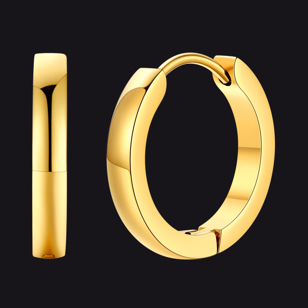 14mm Gold Large Hoops Luxe Statement