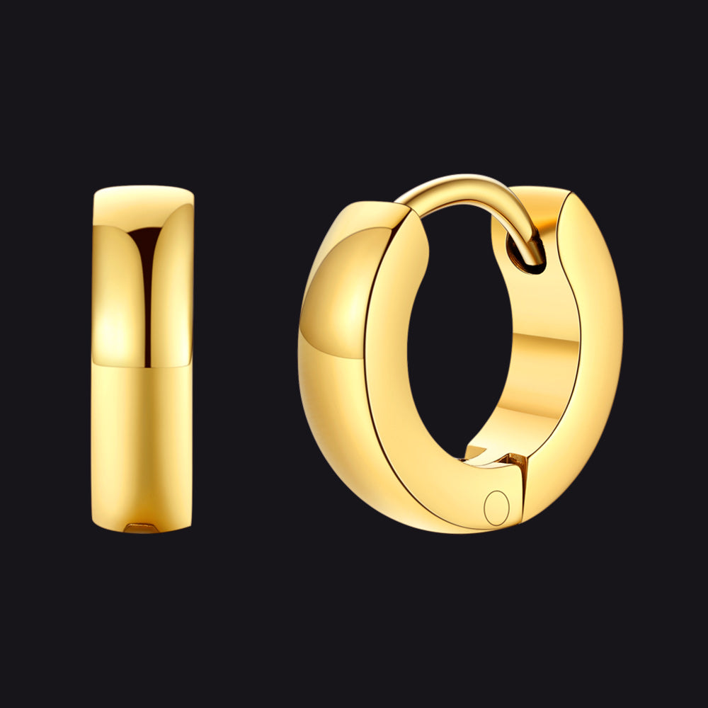7mm Gold Huggie Hoops Classic Unisex Jewelry