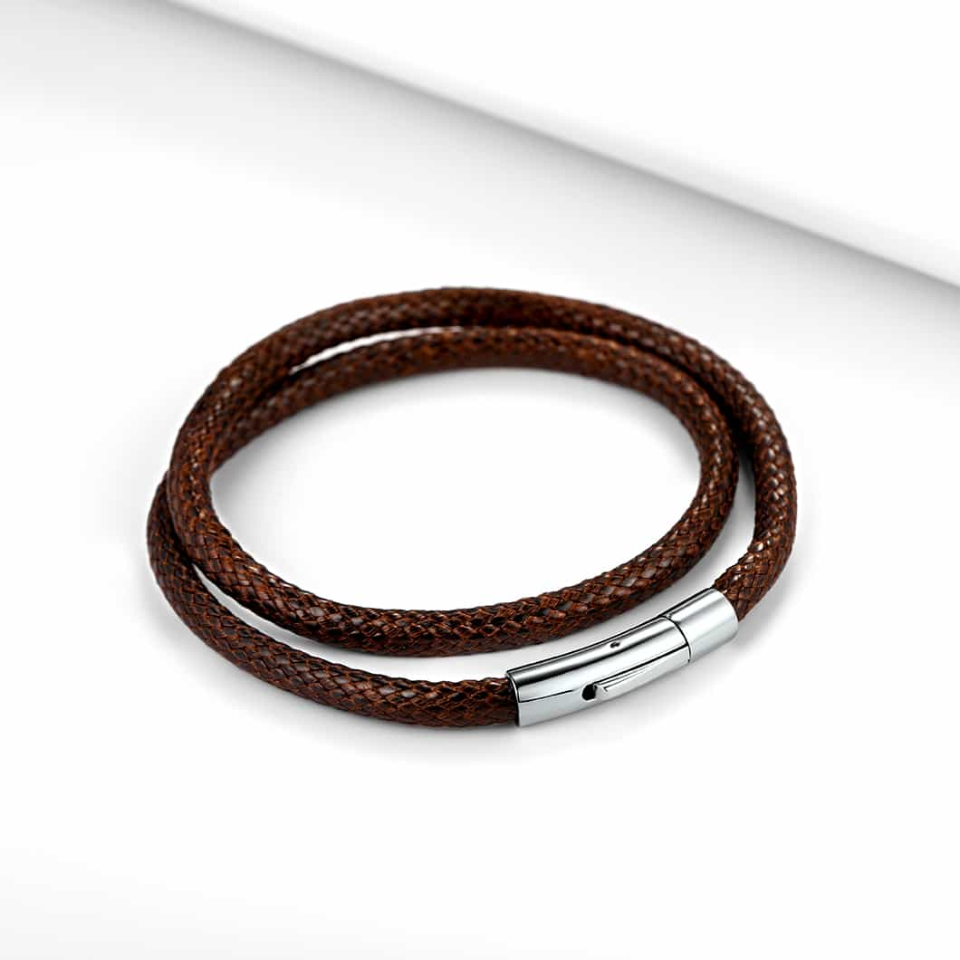 FaithHeart Black Braided Double Leather Bracelet FaithHeart