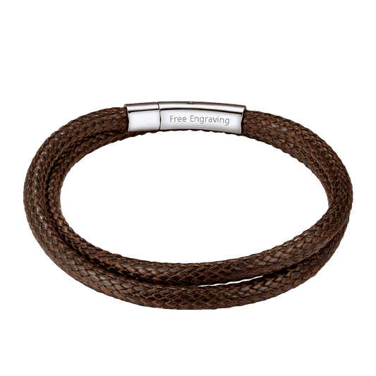 FaithHeart Black Braided Double Leather Bracelet FaithHeart