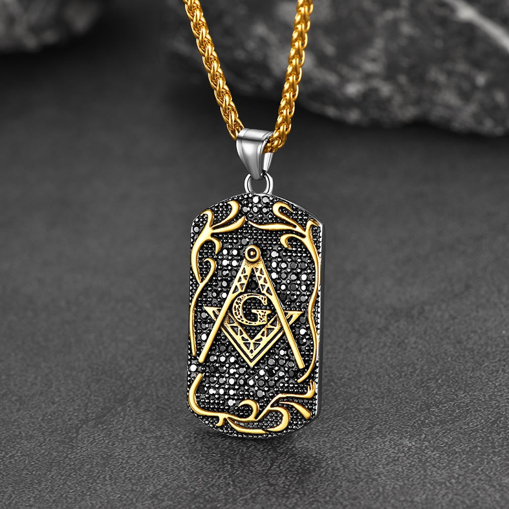 FaithHeart Custom Freemason Masonic Dog Tag Necklace For Men FaithHeart