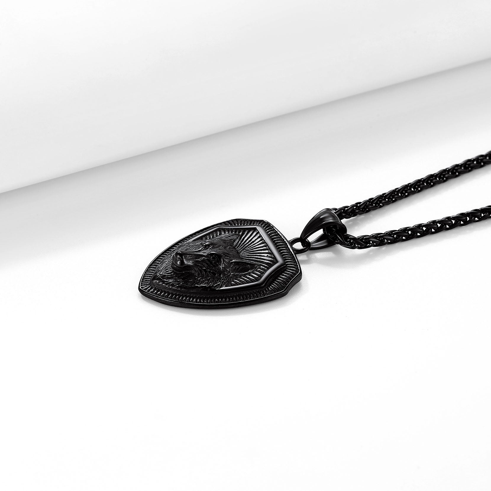 FaithHeart Viking Nordic Wolf Amulet Stainless Steel Pendant Necklace FaithHeart Jewelry