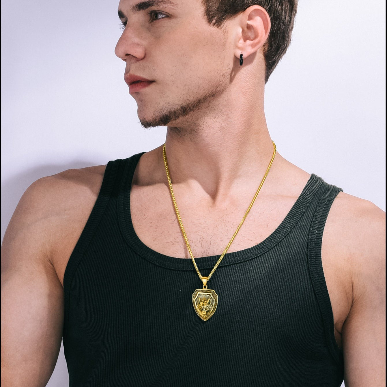 Engraved Viking Nordic Wolf Necklace Amulet Pendant FaithHeart Jewelry