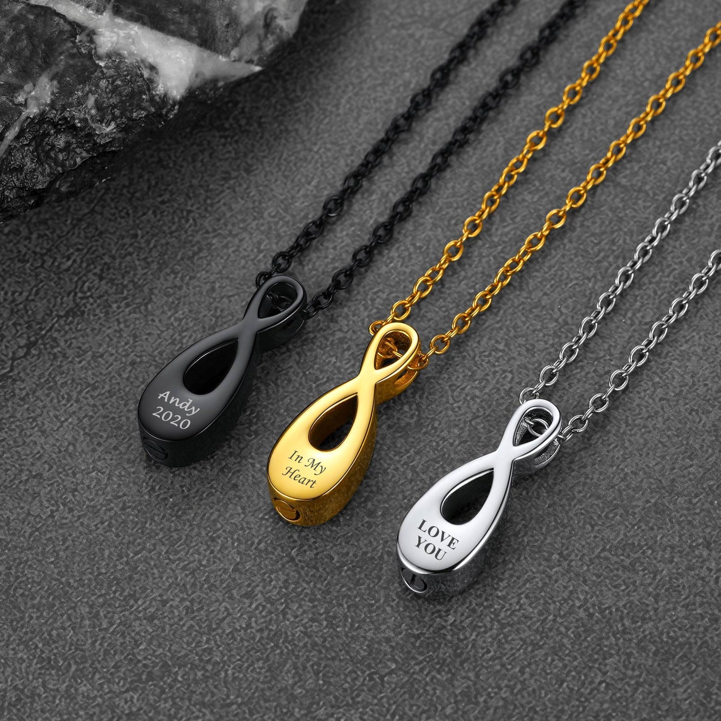 Customized Infinity Urn Necklace Cremation Jewelry for Ashes FaithHeart Jewelry