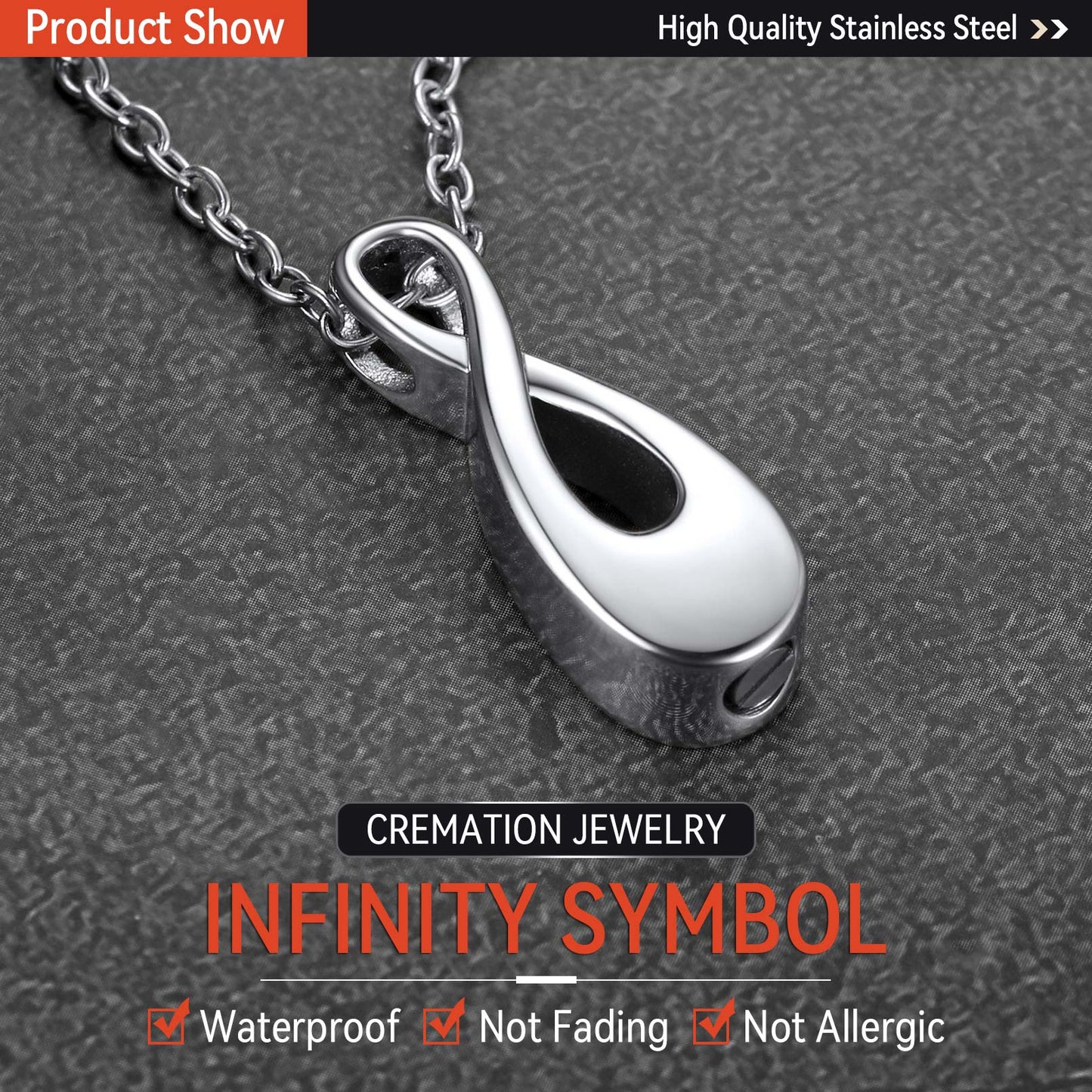 Customized Infinity Urn Necklace Cremation Jewelry for Ashes FaithHeart Jewelry