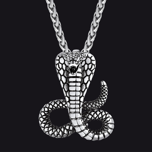 FaithHeart Cobra Pendant Necklace Stainless Steel Punk Jewelry FaithHeartimg