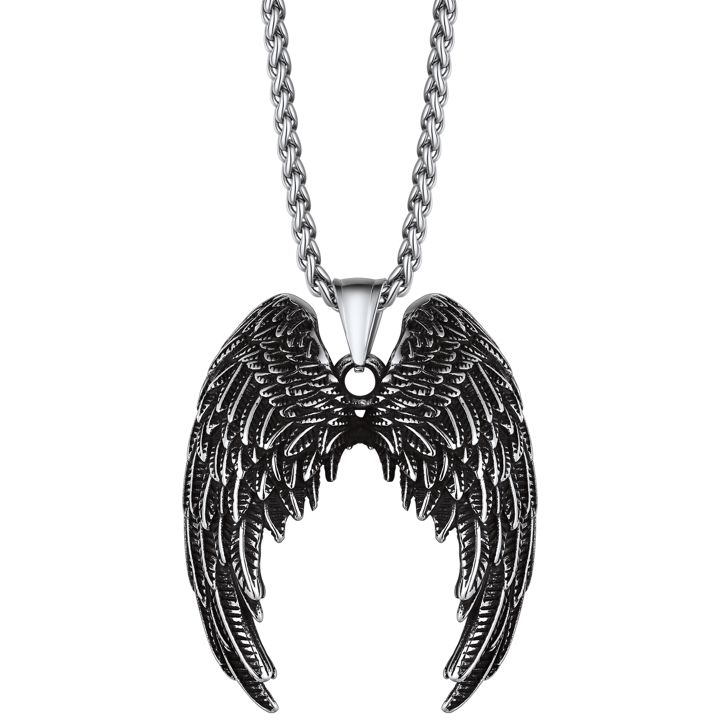 Stainless steel angel wings pendant necklace