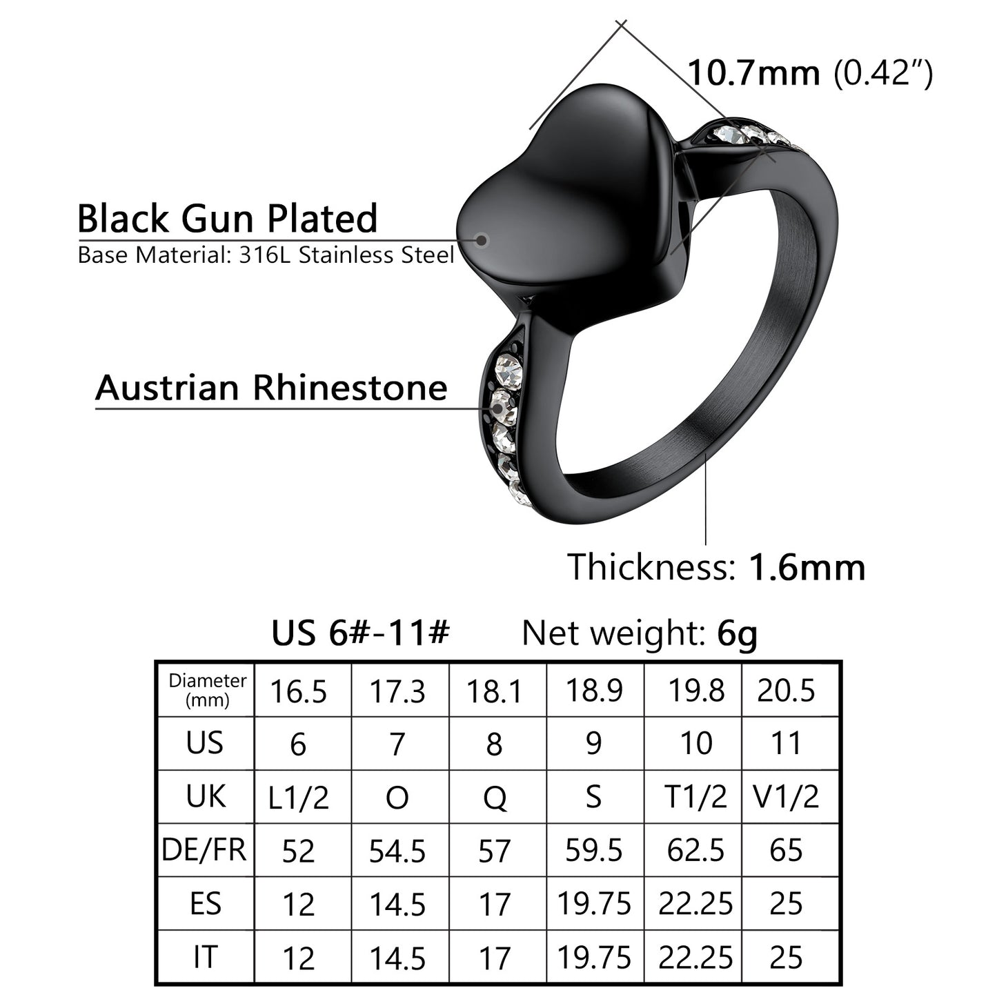 Adjustable Ashes Ring Sizing Diagram