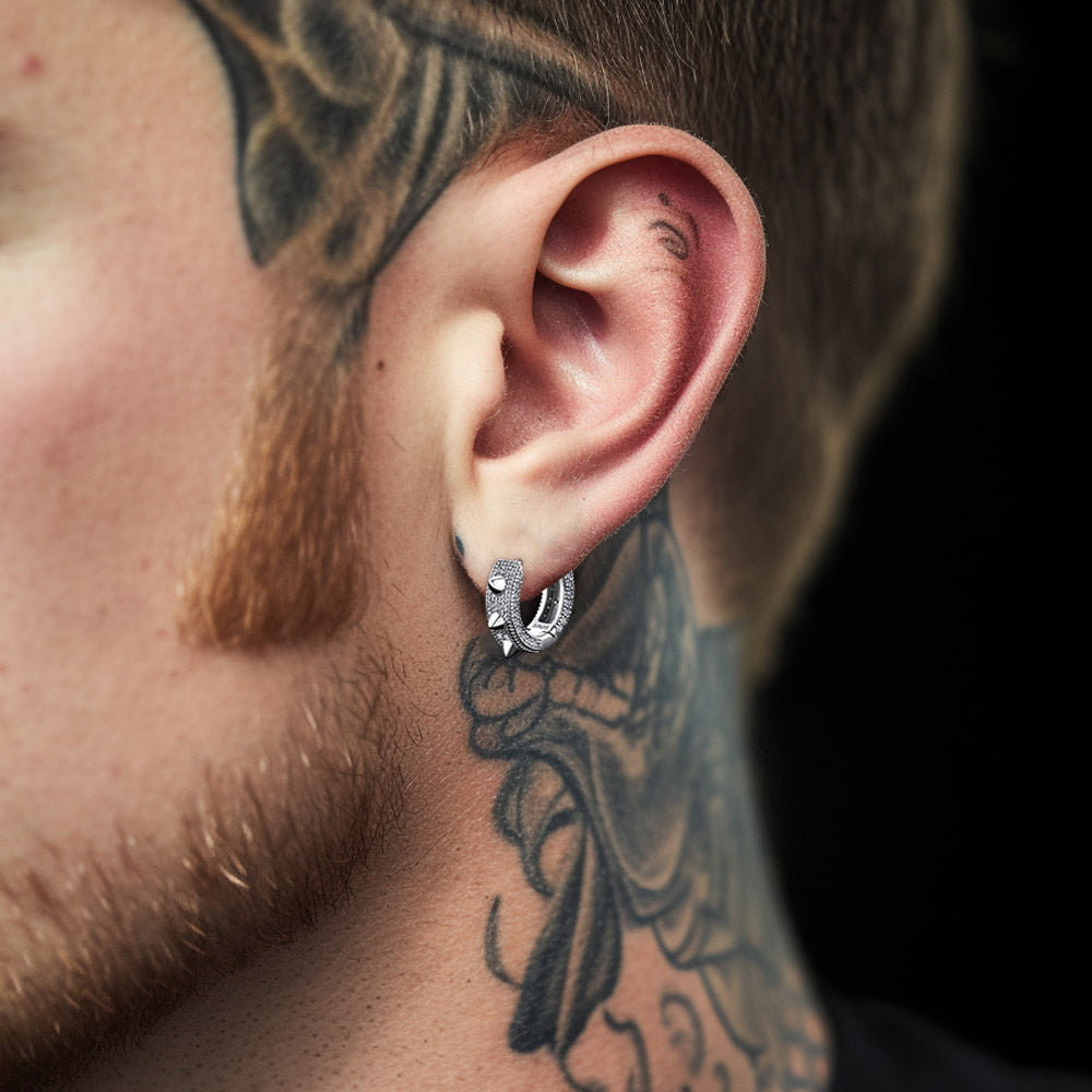 CZ Rivet Huggie Hoop Earrings For Men/Women