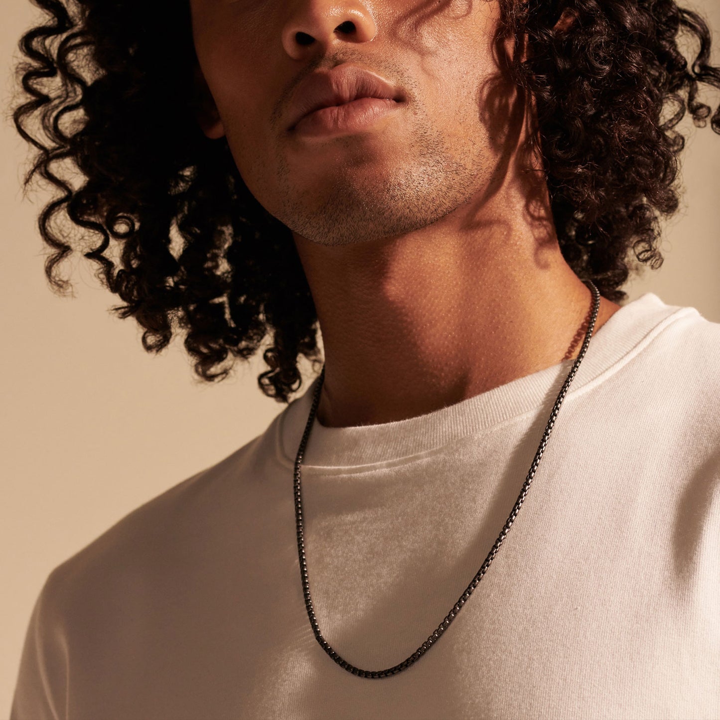 Hollow Rolo Box Link Chain Necklace for Men, 3/6MM Width