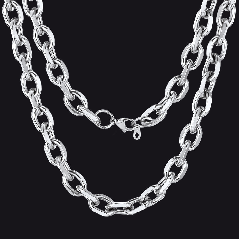 Classic Rolo Link Chain Necklace For Men 18"-30"